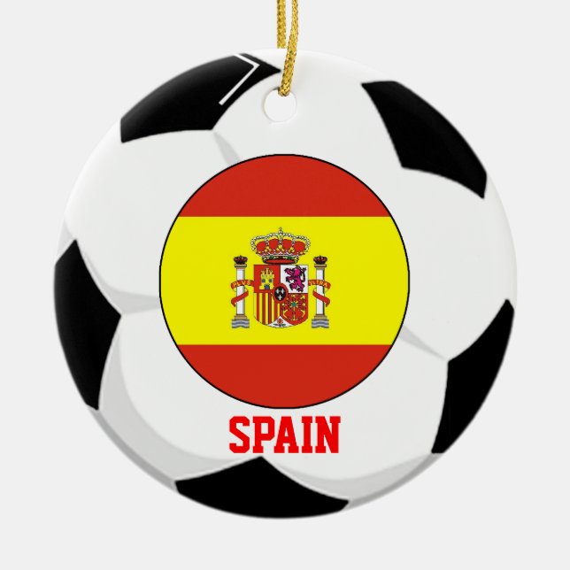 Spain Soccer Fan Ornament 2010 World Cup Champ (Front)