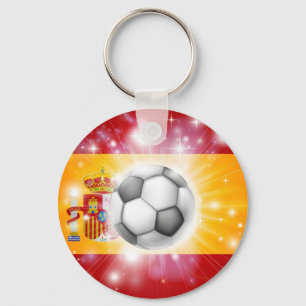 Spain soccer flag key ring