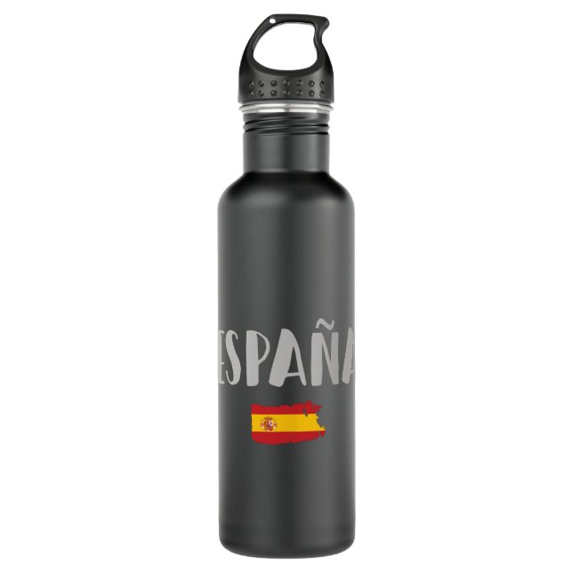 Spain Soccer Football Fan Shirt Flag 710 Ml Water Bottle (Front)