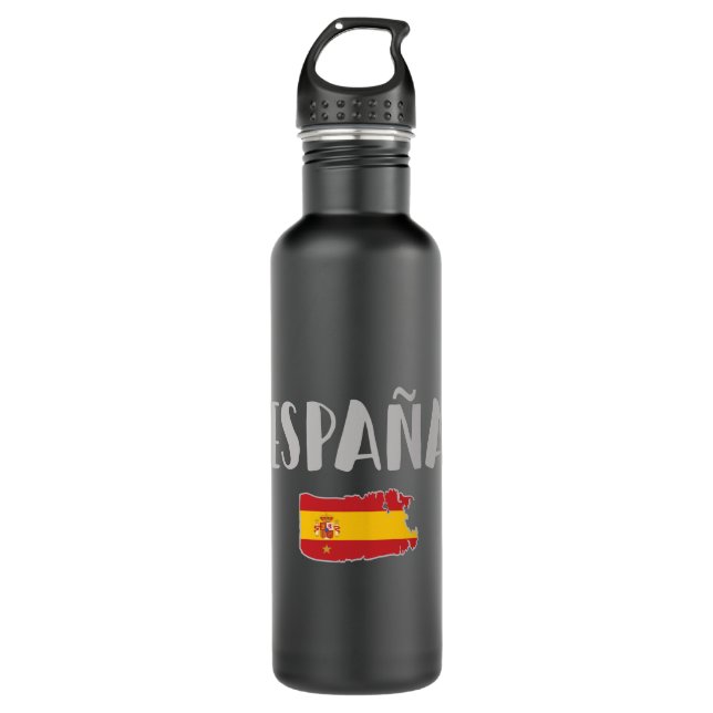 Spain Soccer Football Fan Shirt Flag 710 Ml Water Bottle (Front)