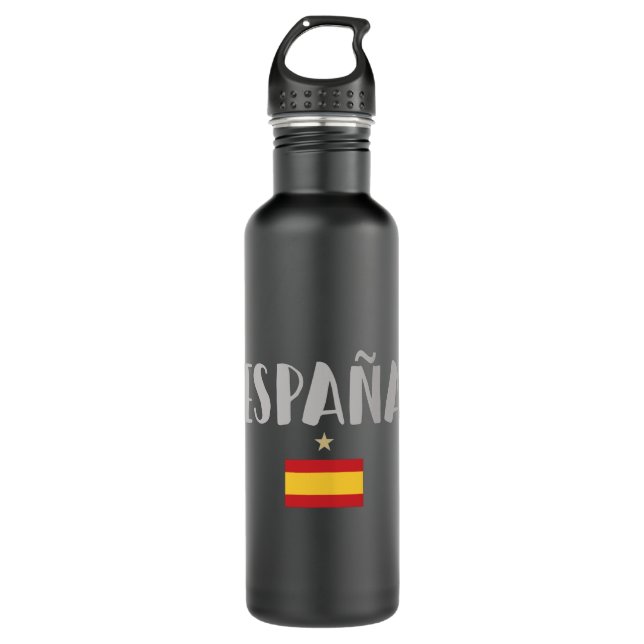 Spain Soccer Football Fan Shirt Flag 710 Ml Water Bottle (Front)