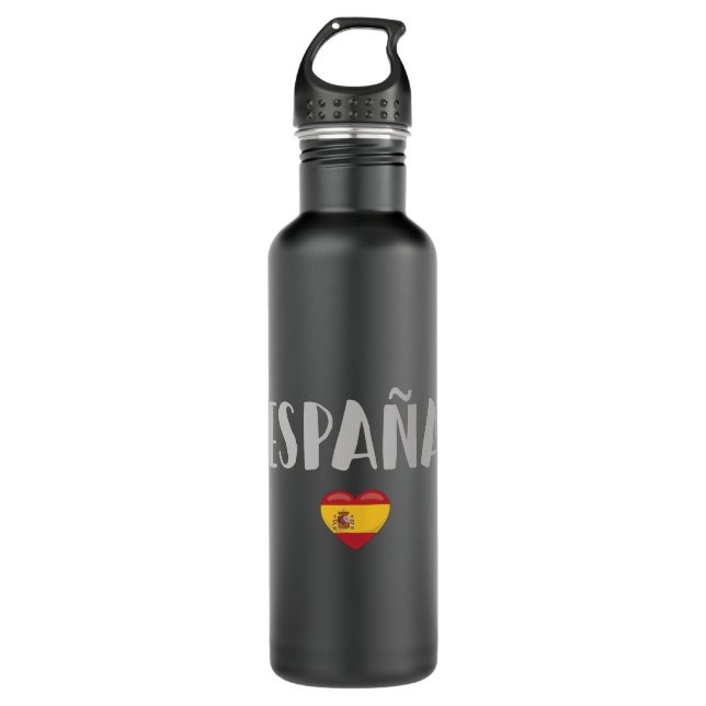 Spain Soccer Football Fan Shirt Flag 710 Ml Water Bottle (Front)