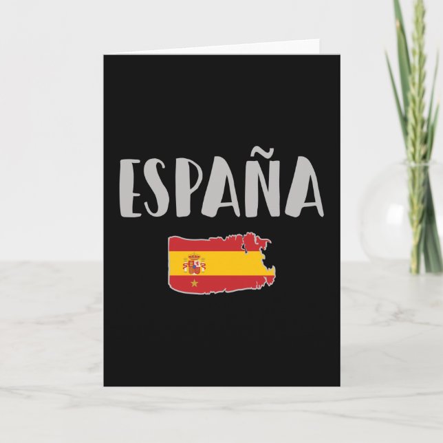 Spain Soccer Football Fan Shirt Flag Card (Front)