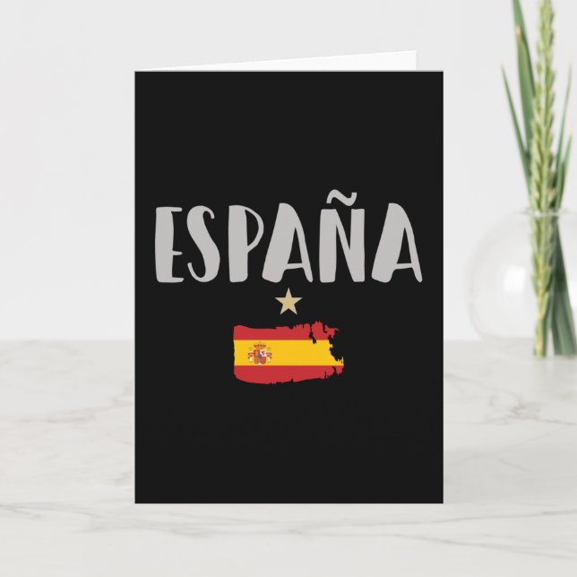 Spain Soccer Football Fan Shirt Flag Card (Front)