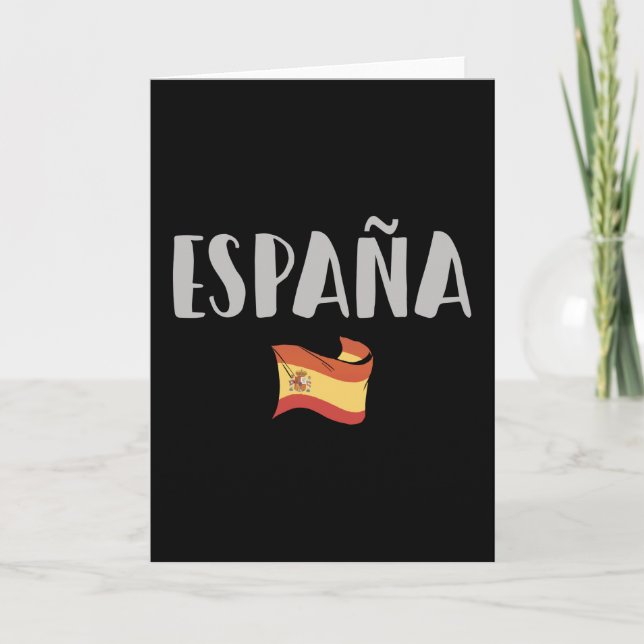 Spain Soccer Football Fan Shirt Flag Card (Front)