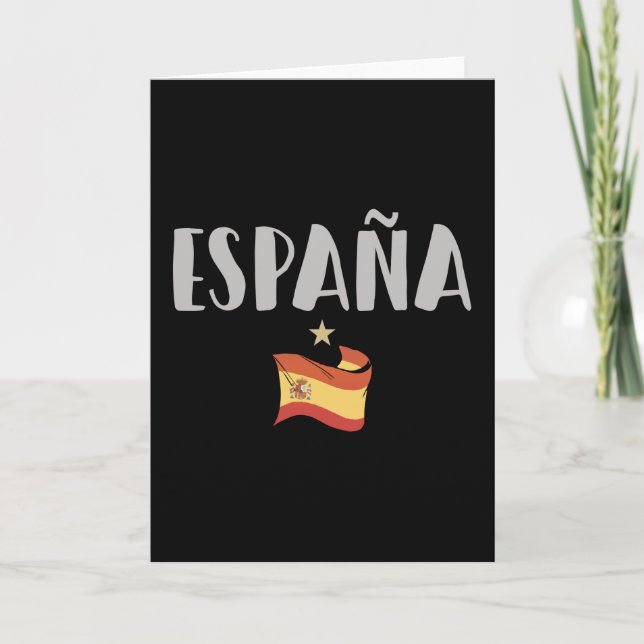 Spain Soccer Football Fan Shirt Flag Card (Front)