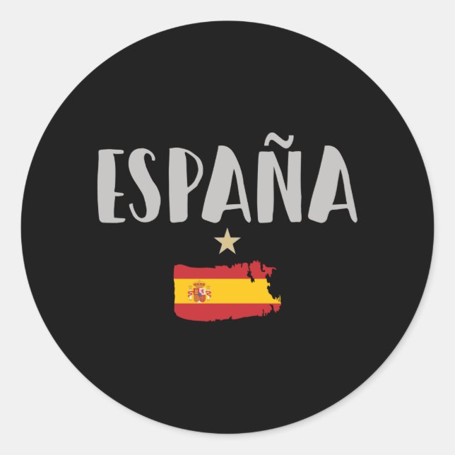 Spain Soccer Football Fan Shirt Flag Classic Round Sticker (Front)