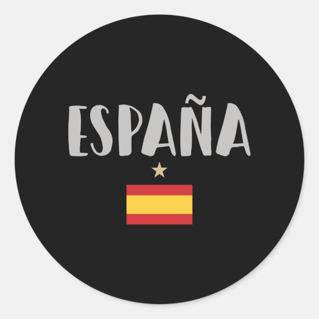 Spain Soccer Football Fan Shirt Flag Classic Round Sticker (Front)