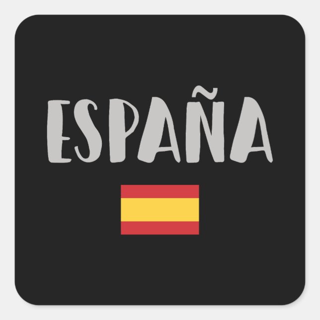 Spain Soccer Football Fan Shirt Flag Square Sticke Square Sticker (Front)