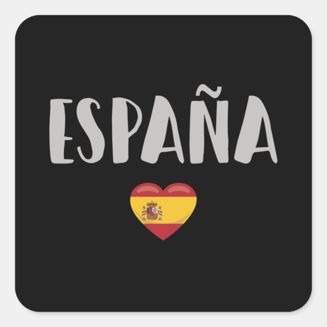Spain Soccer Football Fan Shirt Flag Square Sticker (Front)