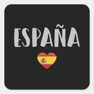 Spain Soccer Football Fan Shirt Flag Square Sticker