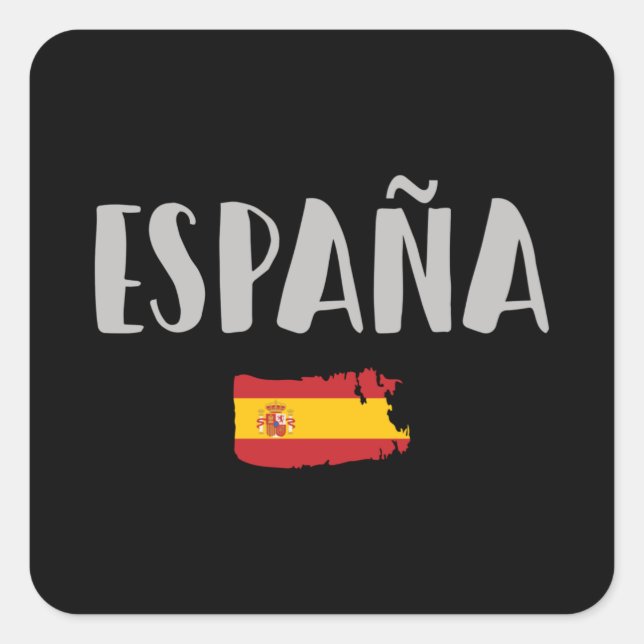 Spain Soccer Football Fan Shirt Flag Square Sticker (Front)