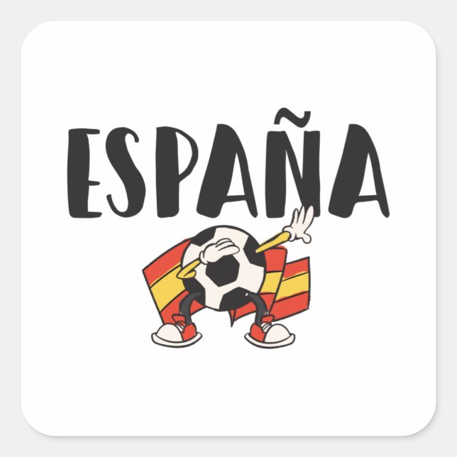 Spain Soccer Football Fan Shirt Flag Square Sticker (Front)