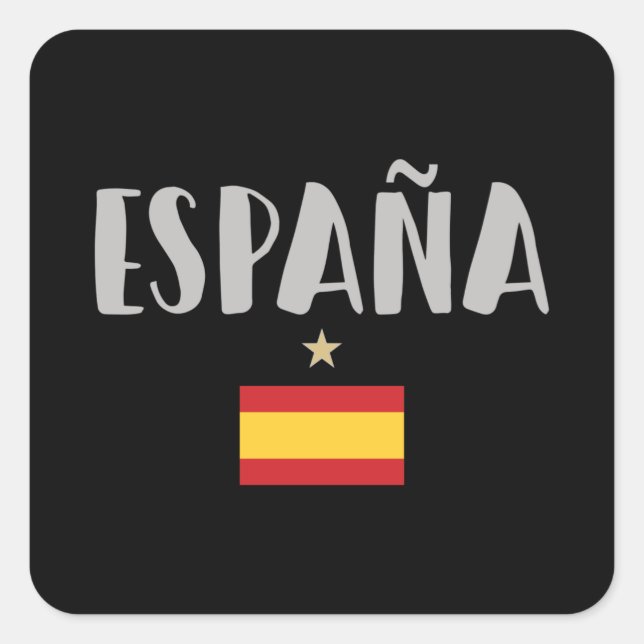 Spain Soccer Football Fan Shirt Flag Square Sticker (Front)