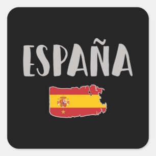 Spain Soccer Football Fan Shirt Flag Square Sticker