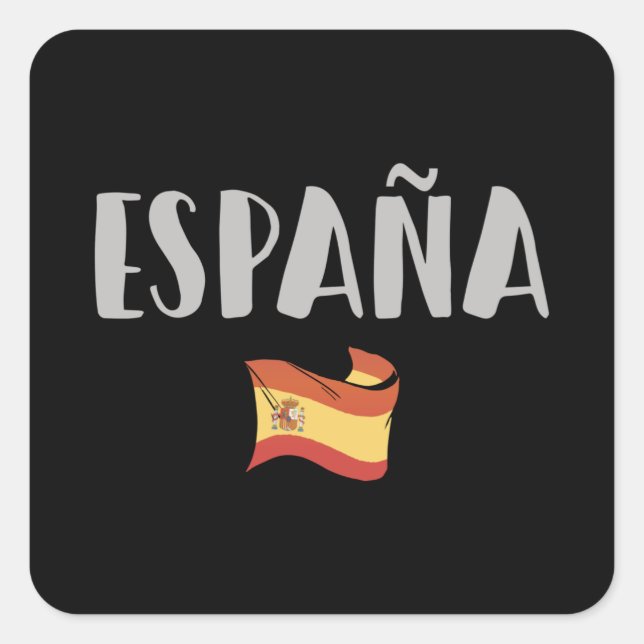 Spain Soccer Football Fan Shirt Flag Square Sticker (Front)