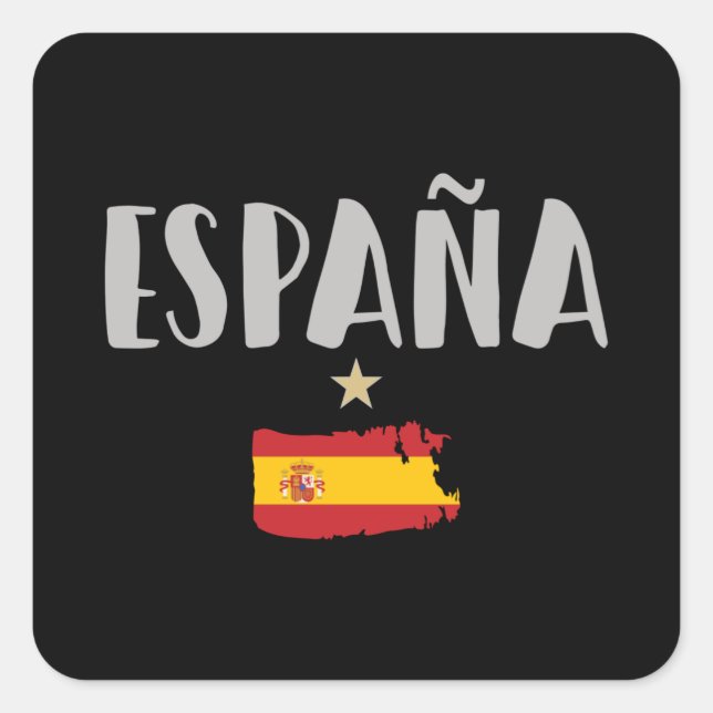 Spain Soccer Football Fan Shirt Flag Square Sticker (Front)