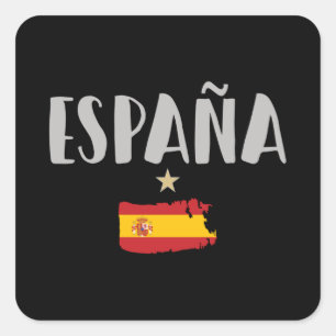 Spain Soccer Football Fan Shirt Flag Square Sticker