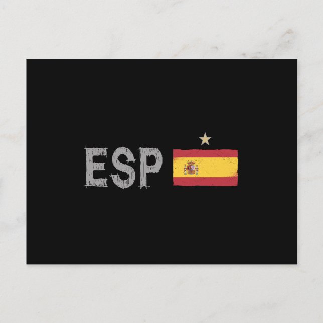 Spain Soccer Football Fan Shirt Spanish Flag Postcard (Front)