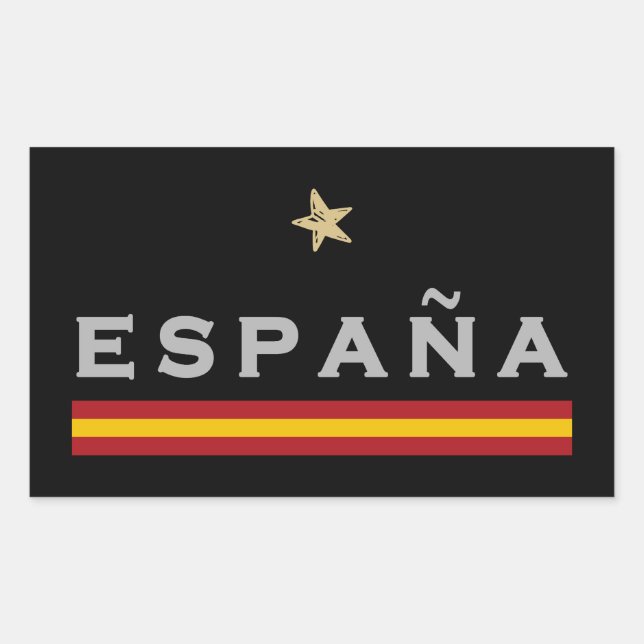  Spain Soccer Shirt Football Fan Spanish Flag Rectangular Sticker (Front)
