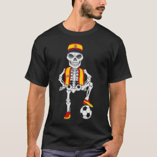 Spain Soccer Skeleton Fan Team  T-Shirt