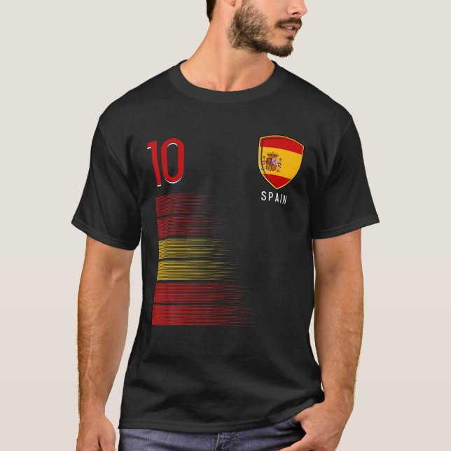 Spain Soccer Spainish Football Retro 10 Jersey T-Shirt (Front)