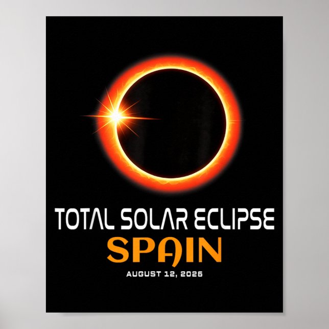 Spain Solar Eclipse 2026 Totality August 12 Poster (Front)