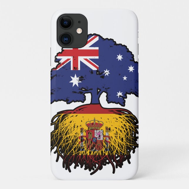 Spain Spanish Australian Australia Tree Roots Flag Case-Mate iPhone Case (Back)