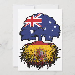 Spain Spanish Australian Australia Tree Roots Flag Invitation