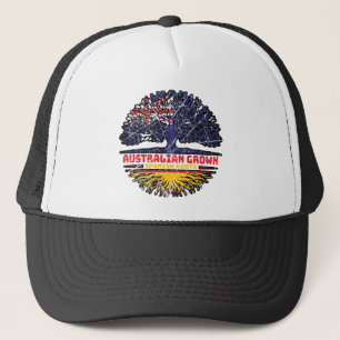 Spain Spanish Australian Australia Tree Roots Flag Trucker Hat