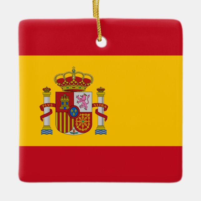 Spain (Spanish) Flag Ceramic Ornament (Front)