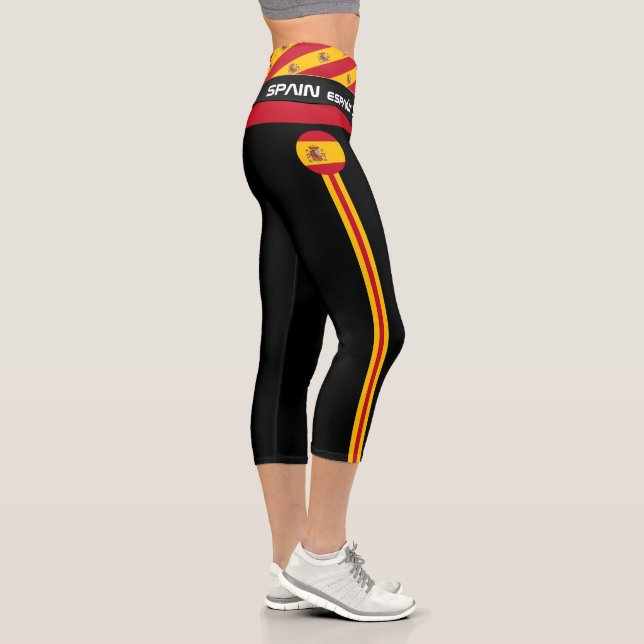 Spain & Spanish Flag fashion, Fitness, Sports  Cap Capri Leggings (Right)