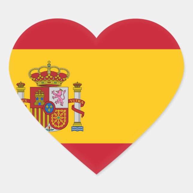 Spain (Spanish) Flag Heart Sticker (Front)