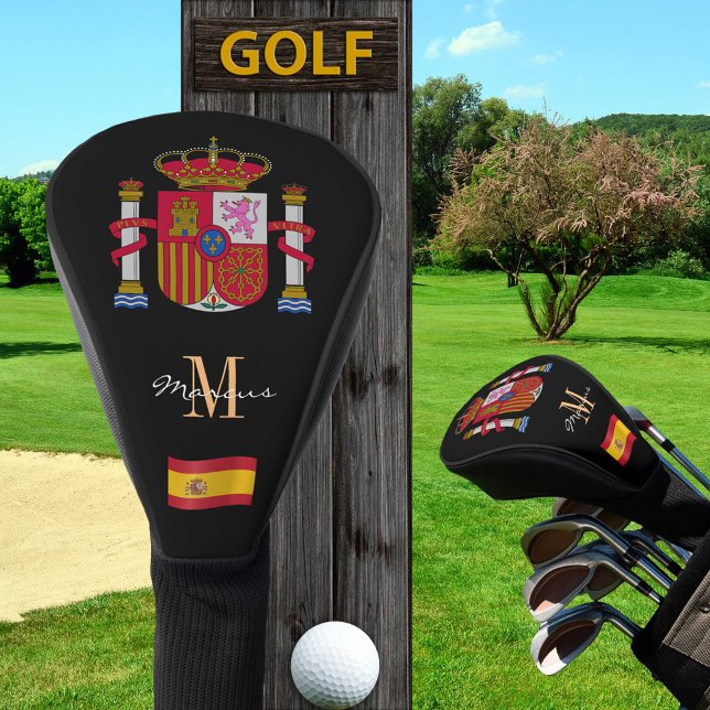 Spain & Spanish Flag Monogrammed Golf Clubs Covers (Creator Uploaded)