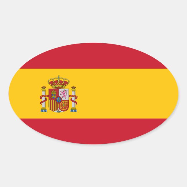 Spain – Spanish Flag Oval Sticker (Front)