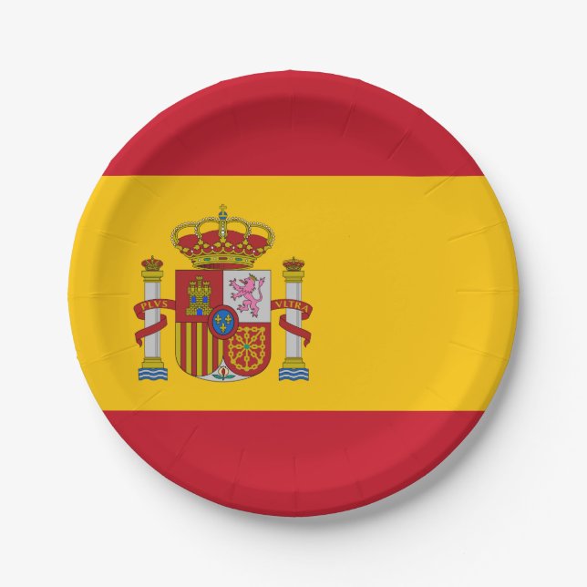 Spain (Spanish) Flag Paper Plate (Front)