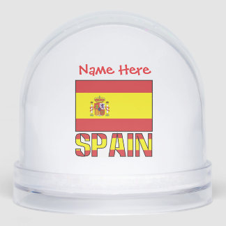 Spain Spanish Flag Red Personalised  Snowglobe