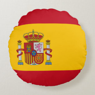 Spain (Spanish) Flag Round Cushion
