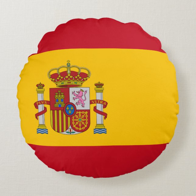 Spain (Spanish) Flag Round Cushion (Front)