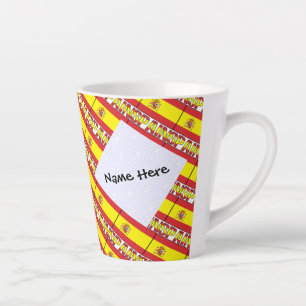 Spain Spanish Flag Tiled Personalised  Latte Mug