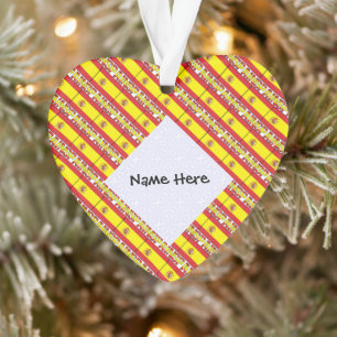 Spain Spanish Flag Tiled Personalised Name Ornament