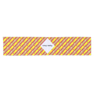 Spain Spanish Flag Tiled Personalised Name Short Table Runner