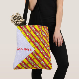 Spain Spanish Flag Tiled Personalised Tote Bag
