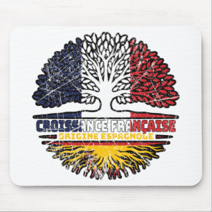 Spain Spanish French France Tree Roots Flag Mouse Mat