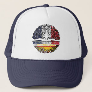 Spain Spanish French France Tree Roots Flag Trucker Hat