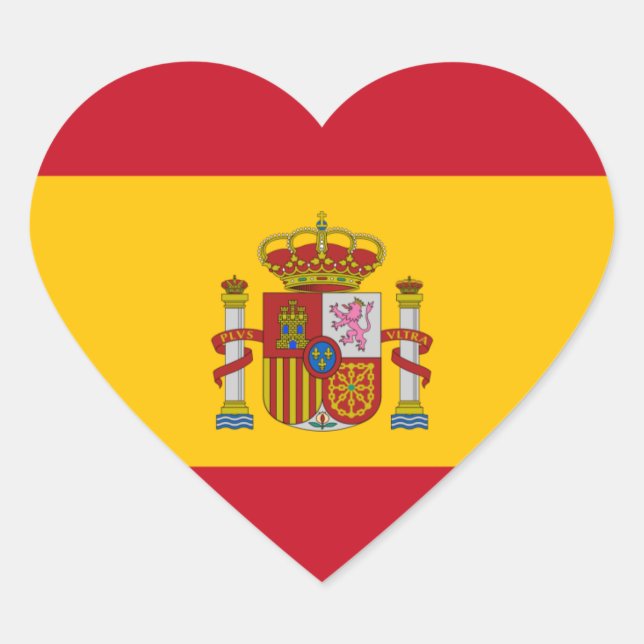 Spain/Spanish Heart Flag Heart Sticker (Front)