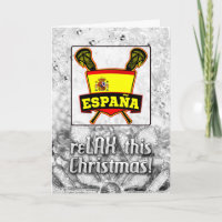Spain Spanish Lacrosse Shield Christmas Card