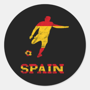 Spain Spanish Soccer Player Spain Flag Espana Span Classic Round Sticker