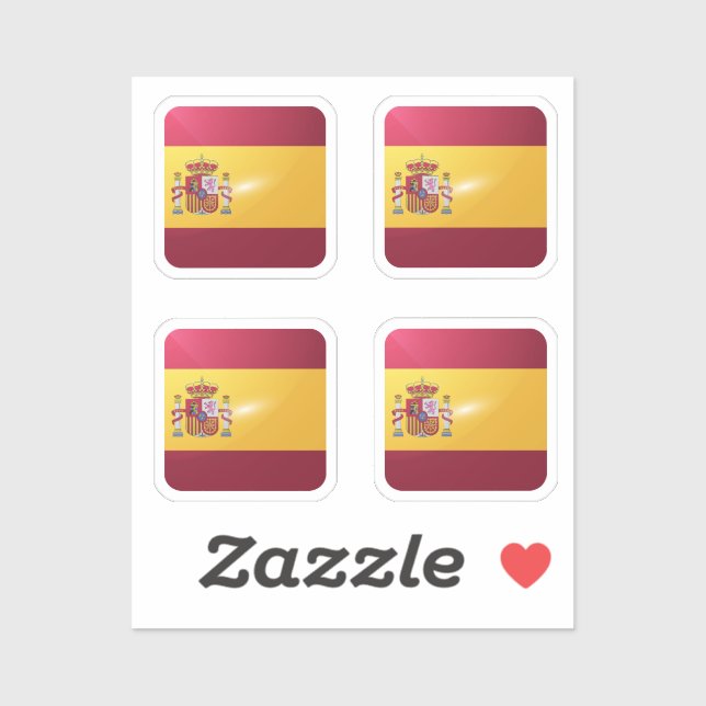 Spain square glossy flag (Sheet)