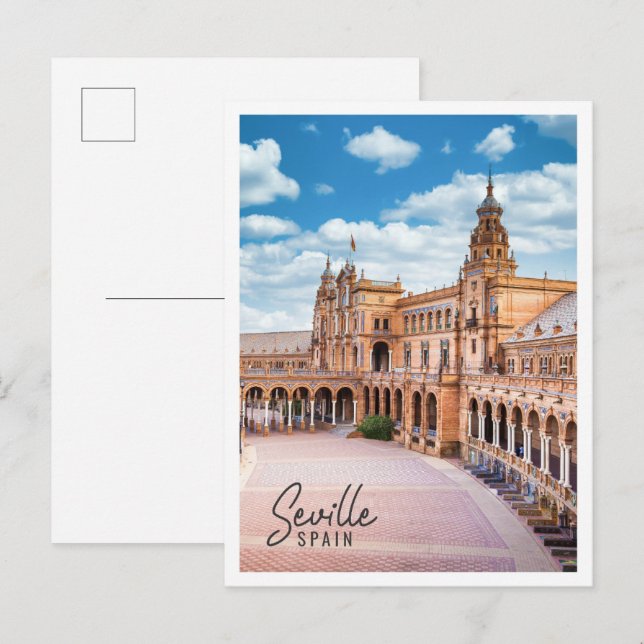 Spain Square in Seville Spain Postcard (Front/Back)